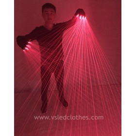 2 in 1 Multi-line Red DJ laser light gloves for show
